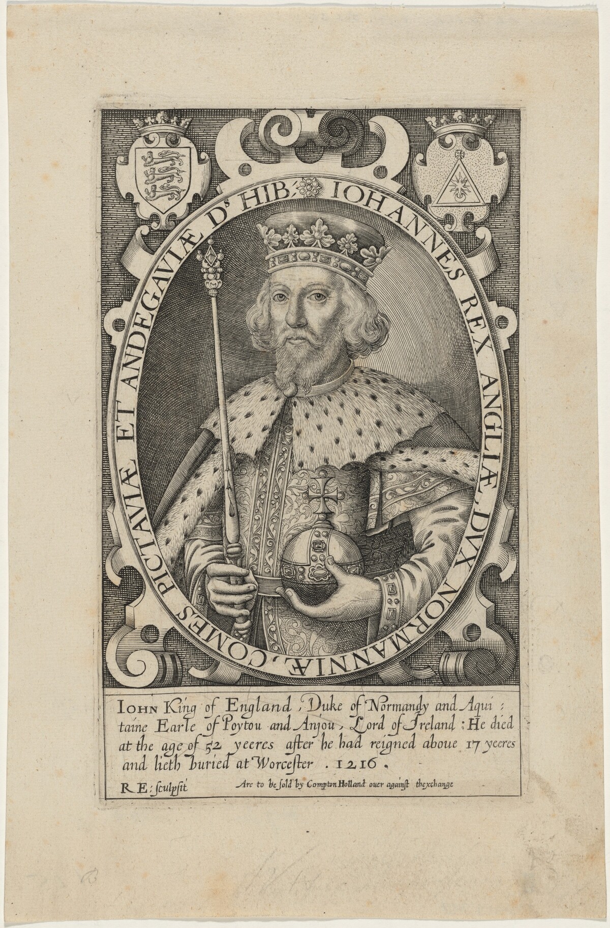 King John of England by Renold Elstrack