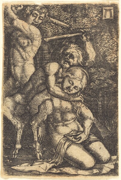 Two Satyrs Fighting about a Nymph