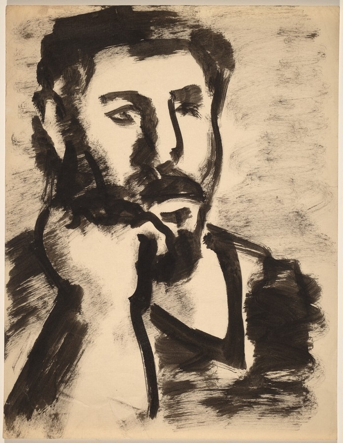 Bust-length Portrait of Bearded Man, Chin Resting on Right Hand by Mark Rothko