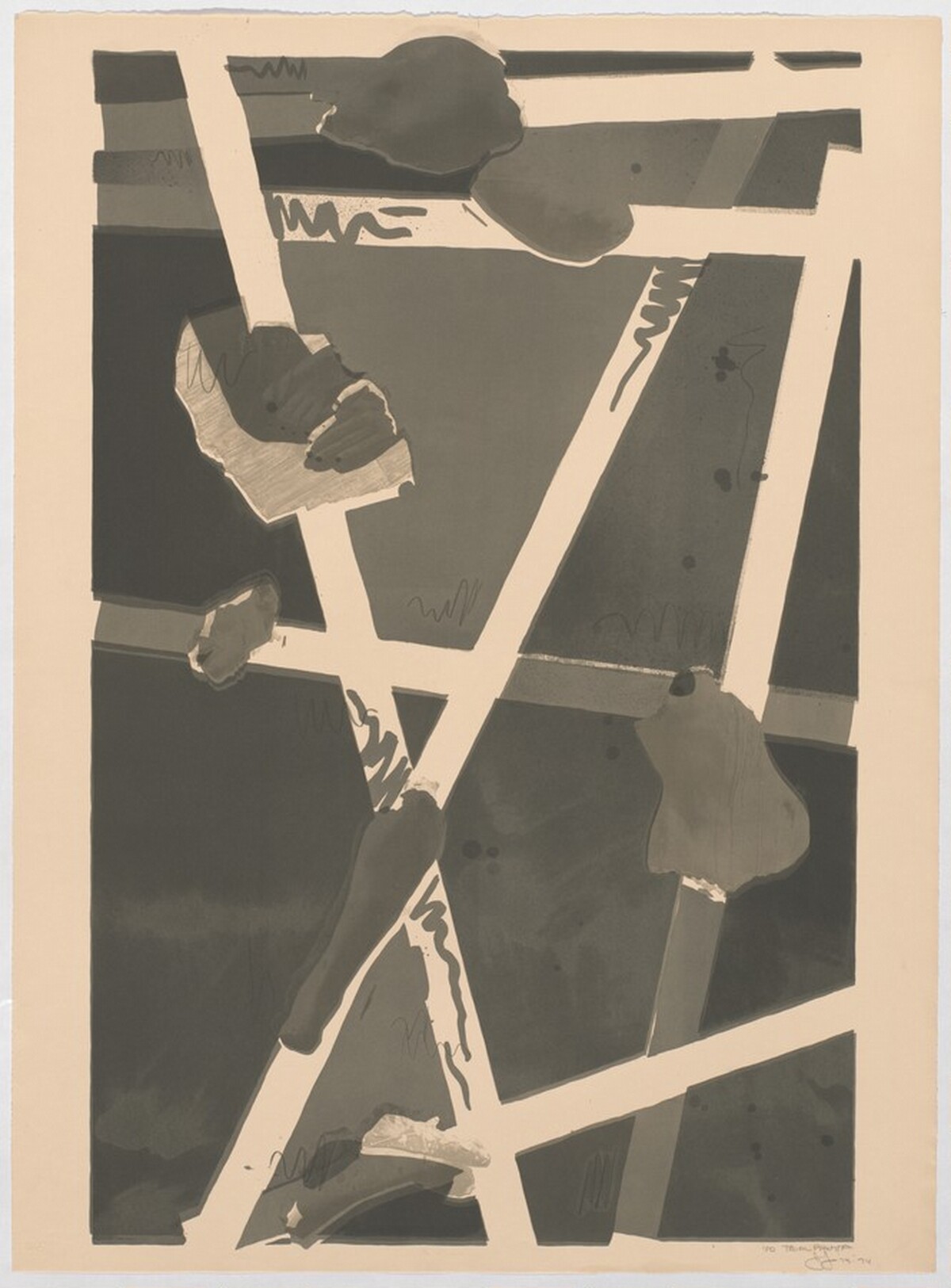 Four Panels from Untitled 1972 [D panel, trial proof 18] by Jasper Johns