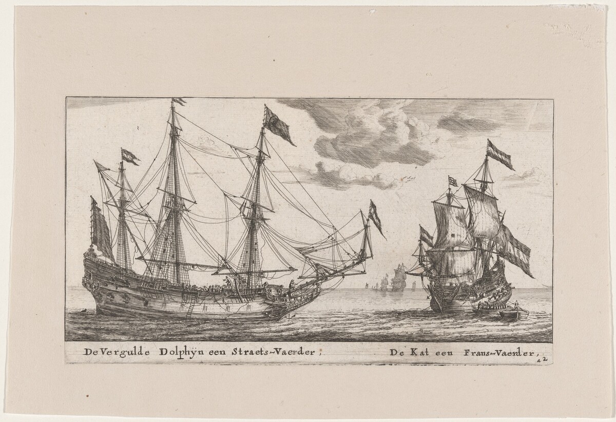 The "Vergulde Dolphyn," a Large Merchant Vessel, and the "Kat," a Flute by Reinier Nooms, called Zeeman