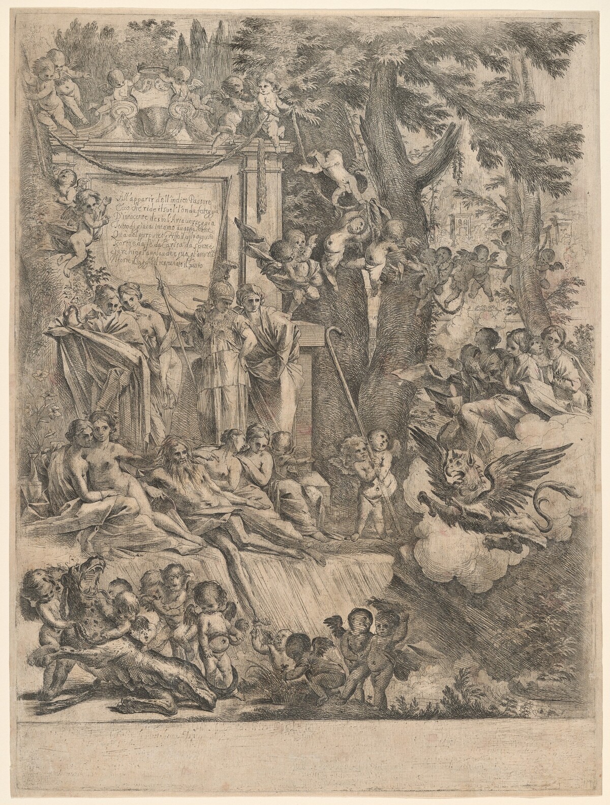 Allegory in Honor of the Arrival of Cardinal Franciotti as Bishop of Lucca by Pietro Testa