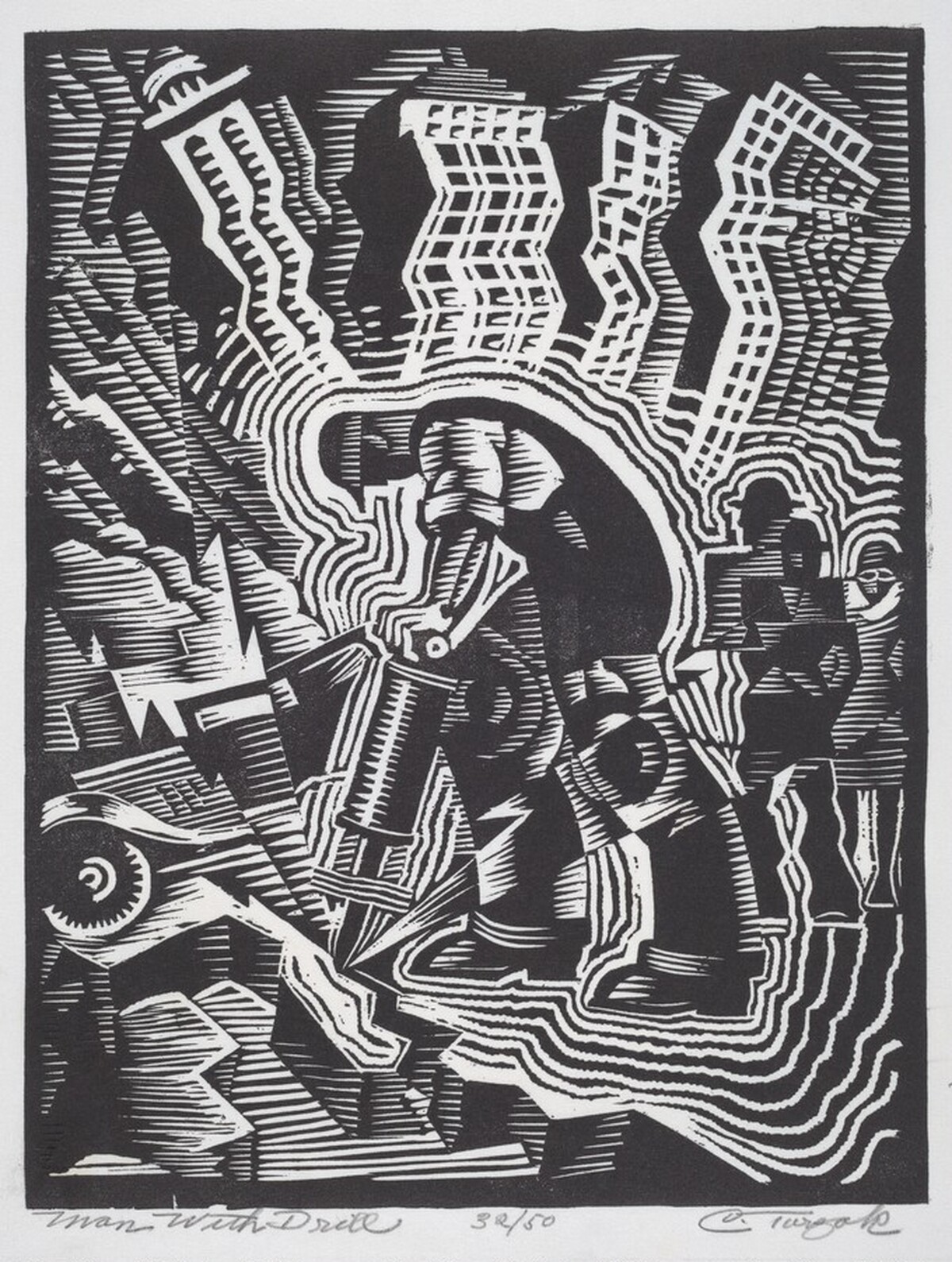 Man with Drill by Charles Turzak
