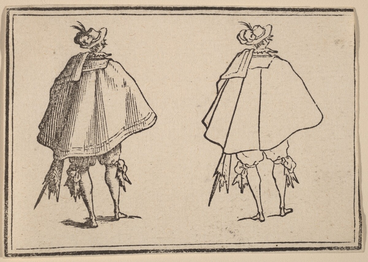Gentleman in Large Mantle, Seen from Behind by Edouard Eckman after Jacques Callot