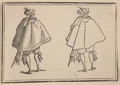 Gentleman in Large Mantle, Seen from Behind