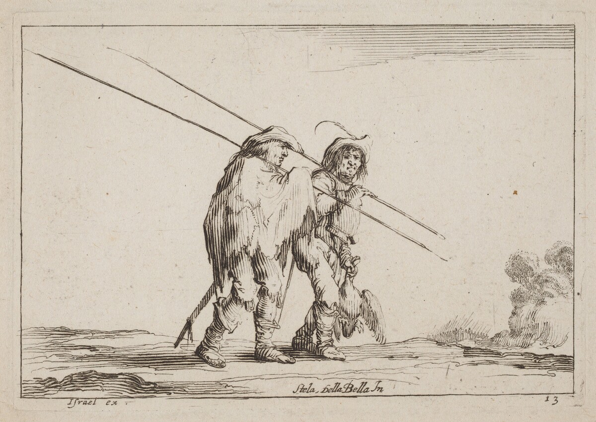 Two Pikemen Traveling on Foot by Claude Goyrand after Stefano Della Bella