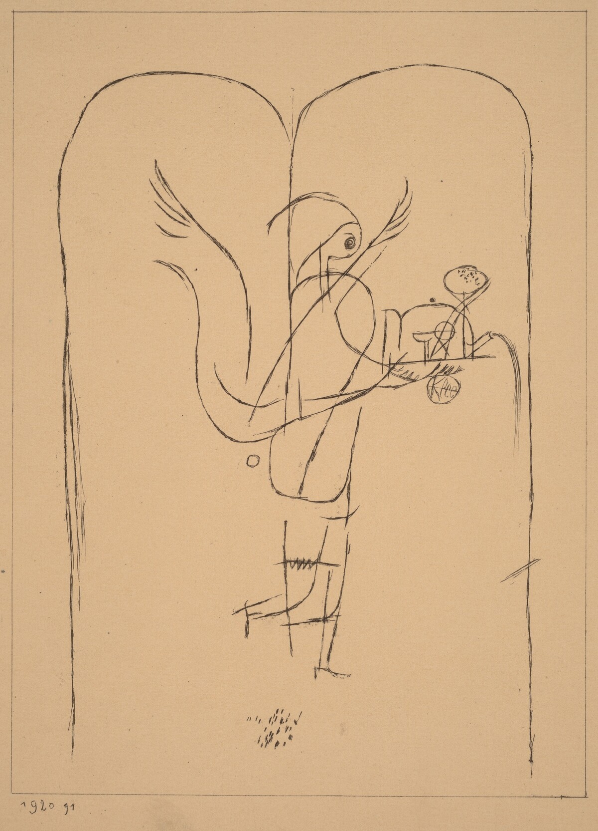 A Genius Serves a Small Breakfast (Ein Genius serviert ein kleines Frühstück) by Paul Klee