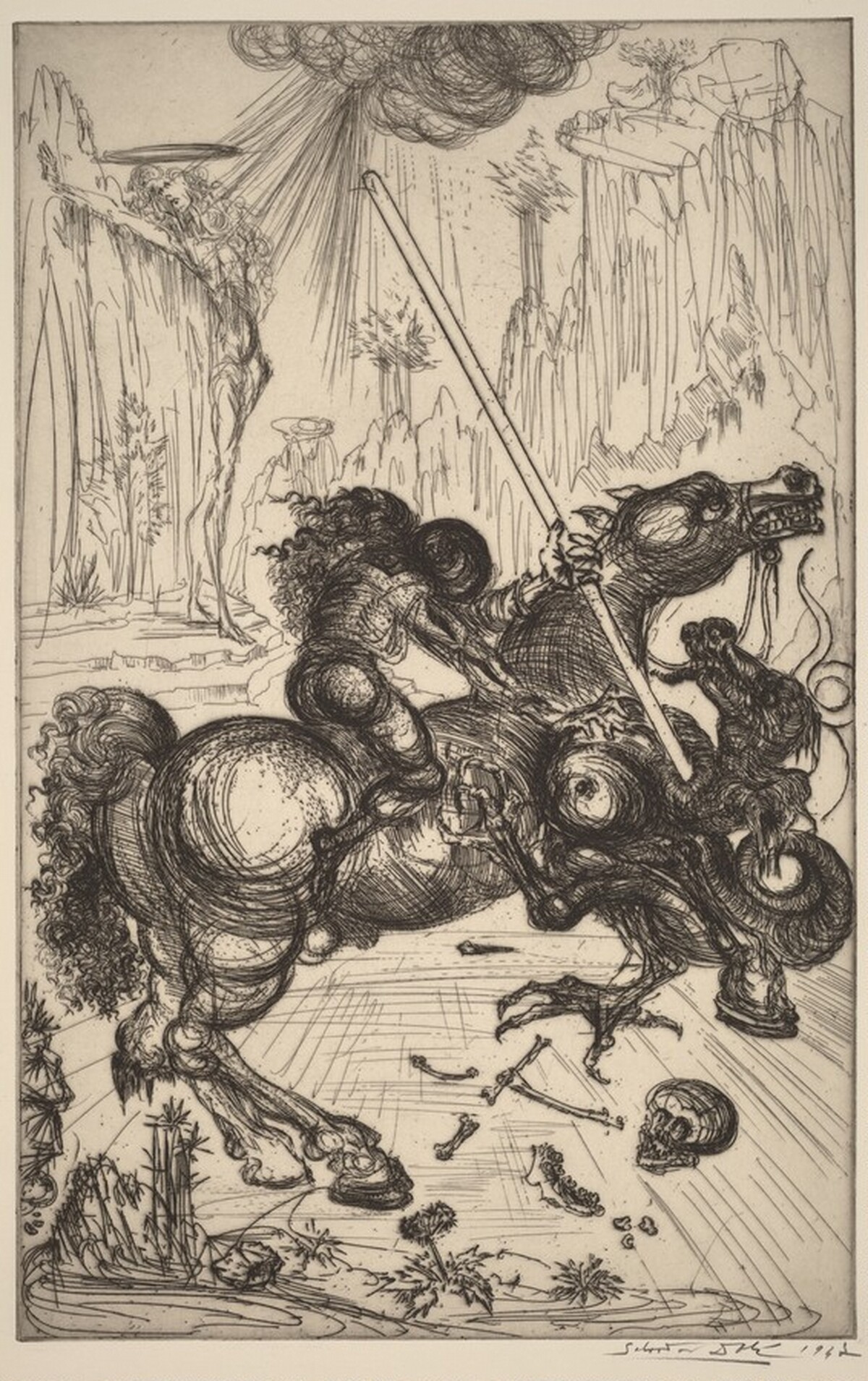 Saint George and the Dragon by Salvador Dalí (artist) and Fred Becker (etcher)