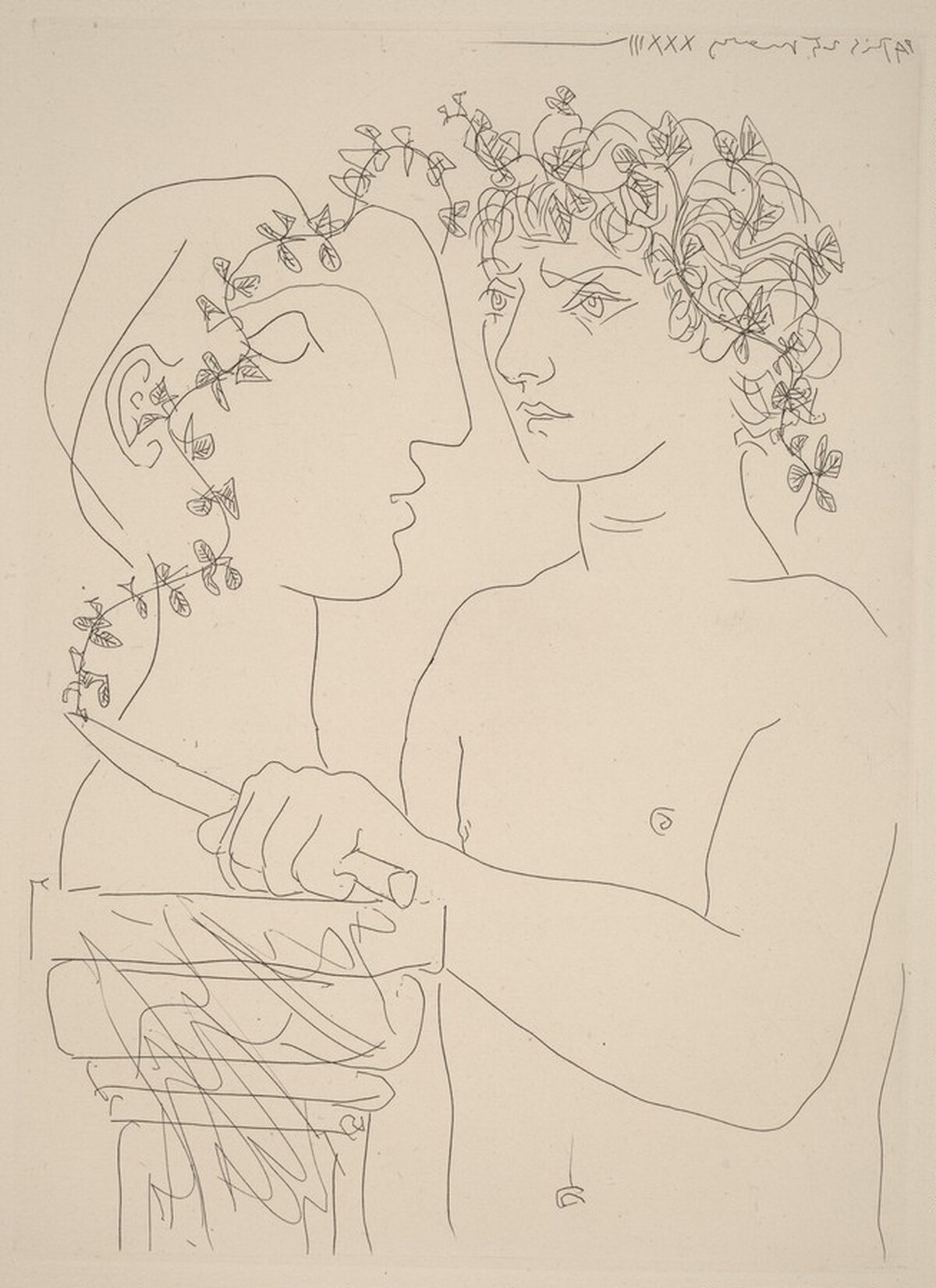 Young Sculptor Finishing a Plaster (Jeune sculpteur finissant un plâtre) by Pablo Picasso