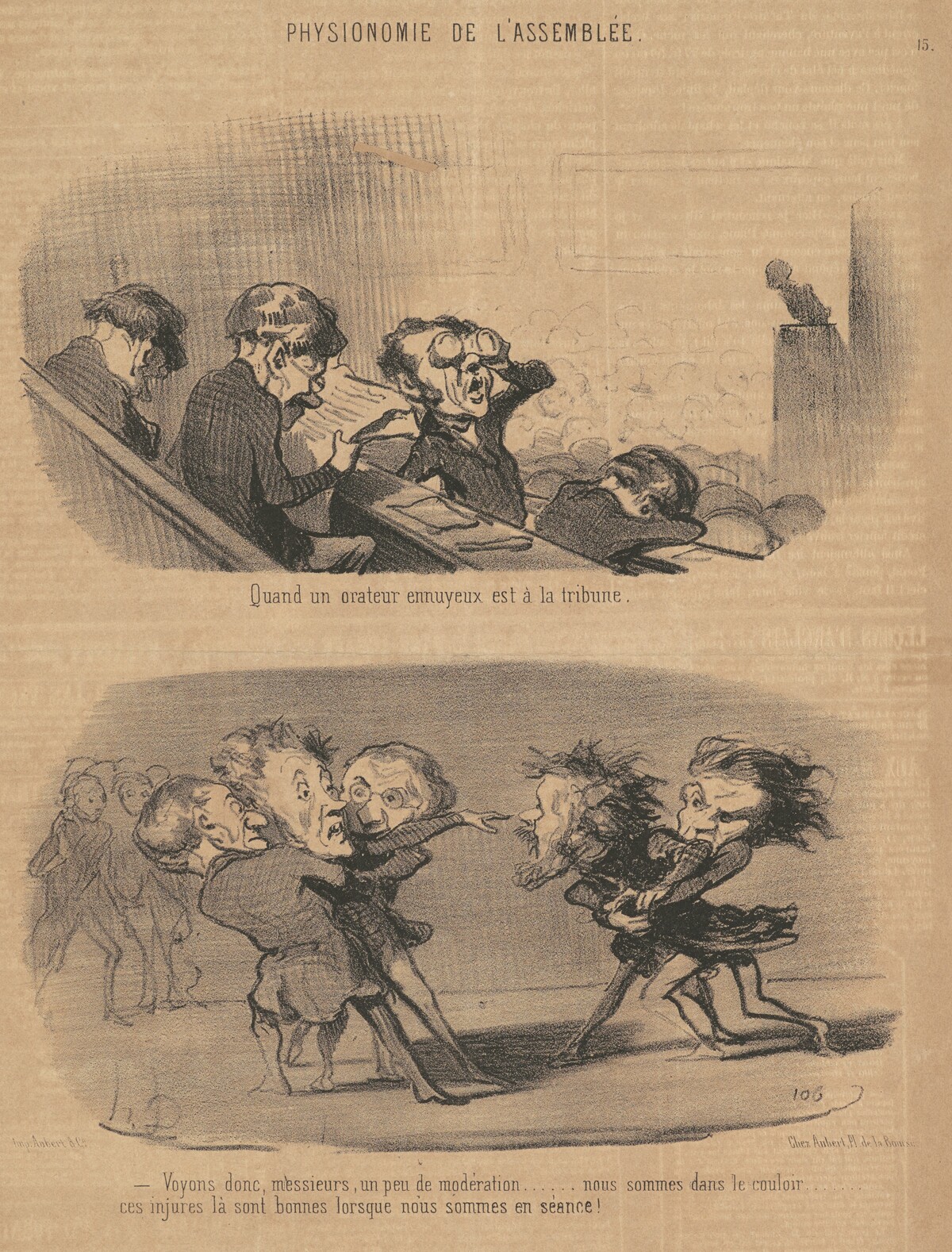 Quand un orateur ennuyeux est a la tribune by Honoré Daumier