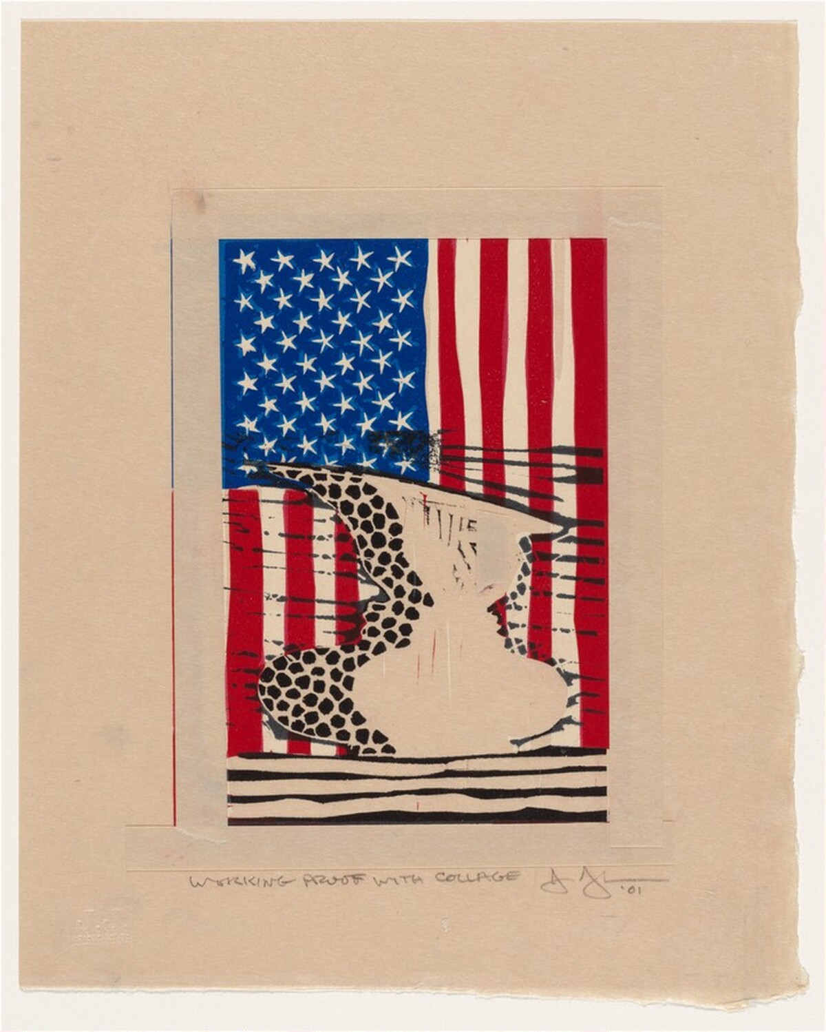 Flag and Vase [working proof] by Jasper Johns