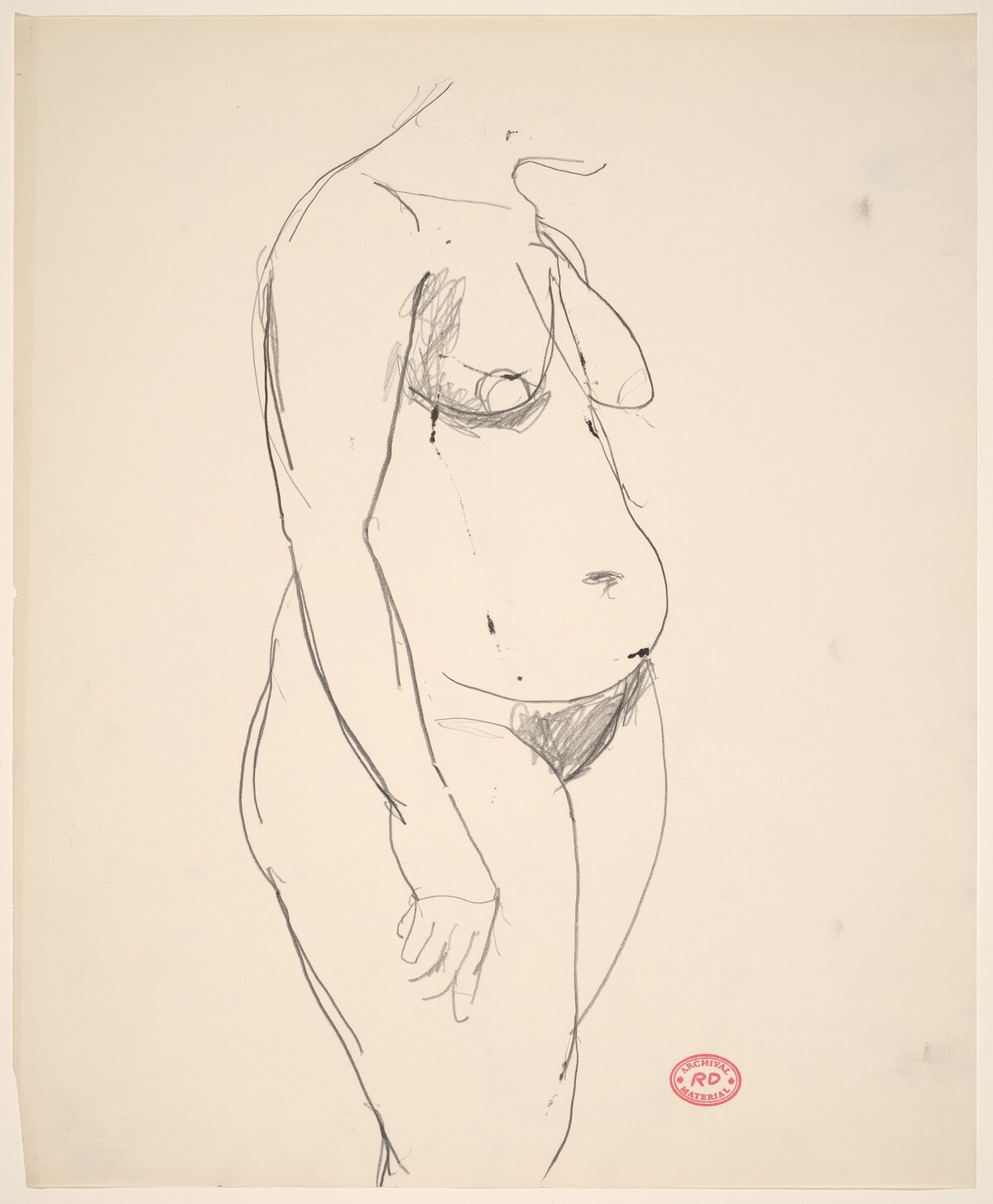 Untitled [standing female nude turned to the right] by Richard Diebenkorn