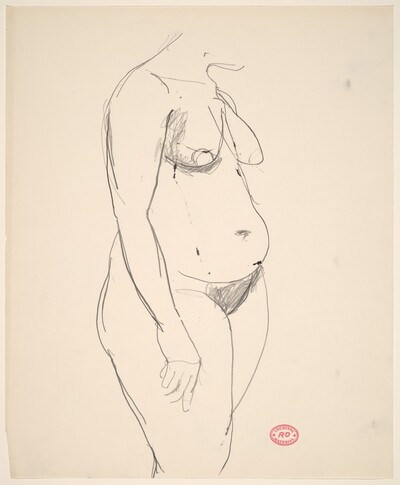 Untitled [standing female nude turned to the right]