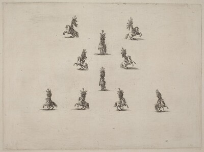 Ten Cavaliers with Large Plumed Helmets