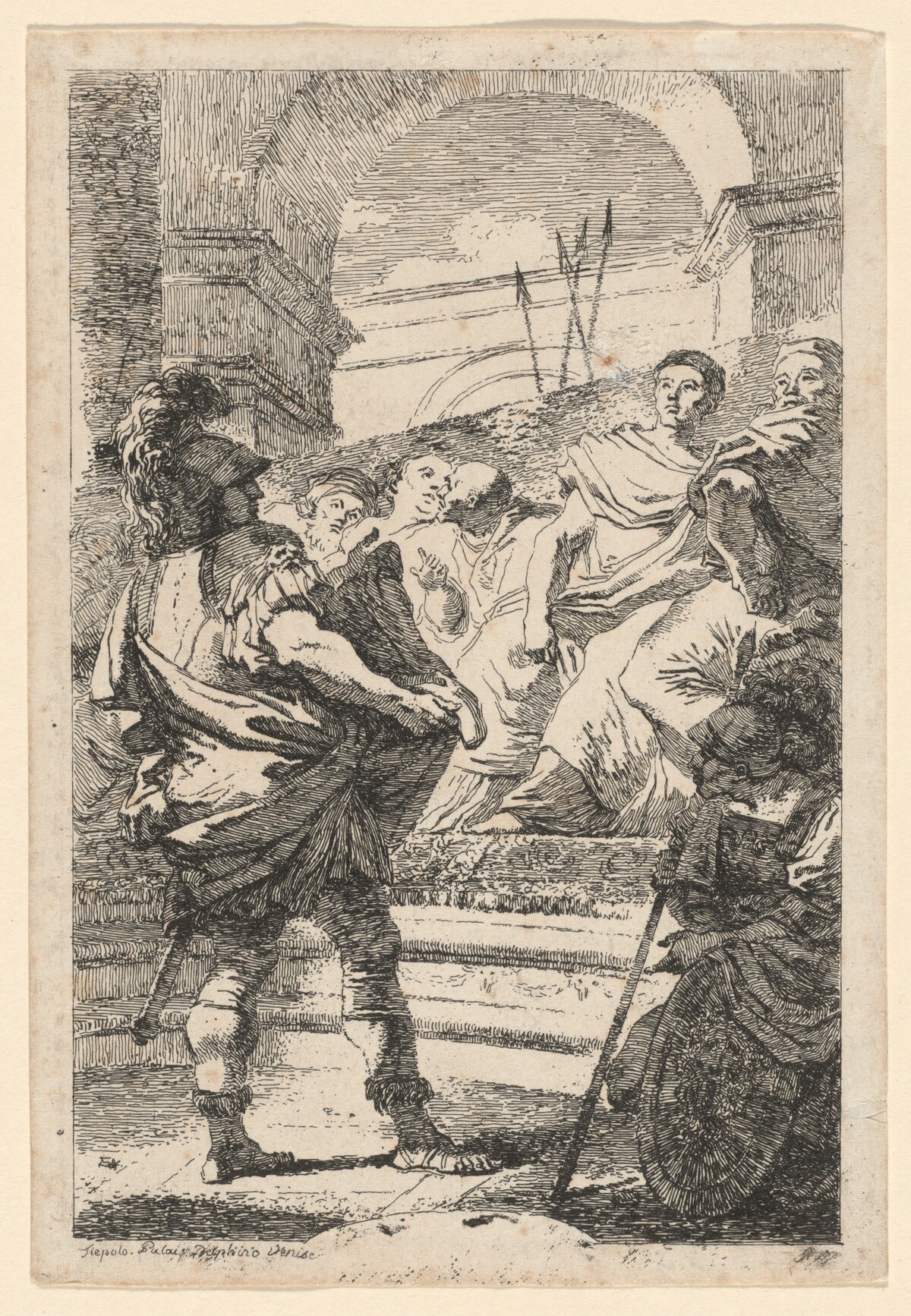 Mucius Scaevola by Jean-Honoré Fragonard after Giovanni Battista Tiepolo