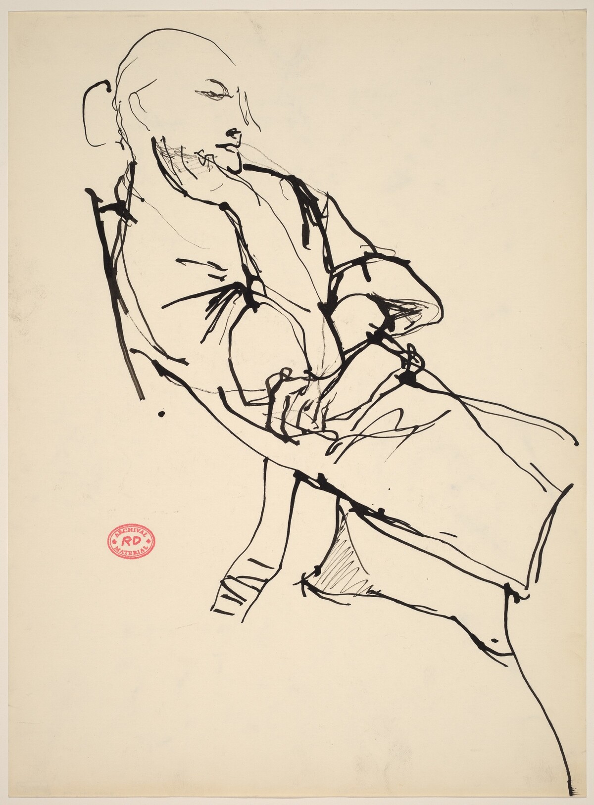 Untitled [reclining woman with her hair in a bun] by Richard Diebenkorn