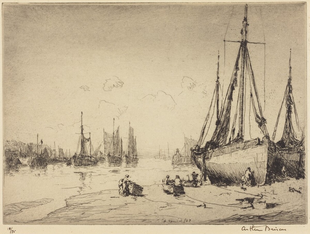 Low Tide, Brixham by Arthur Briscoe