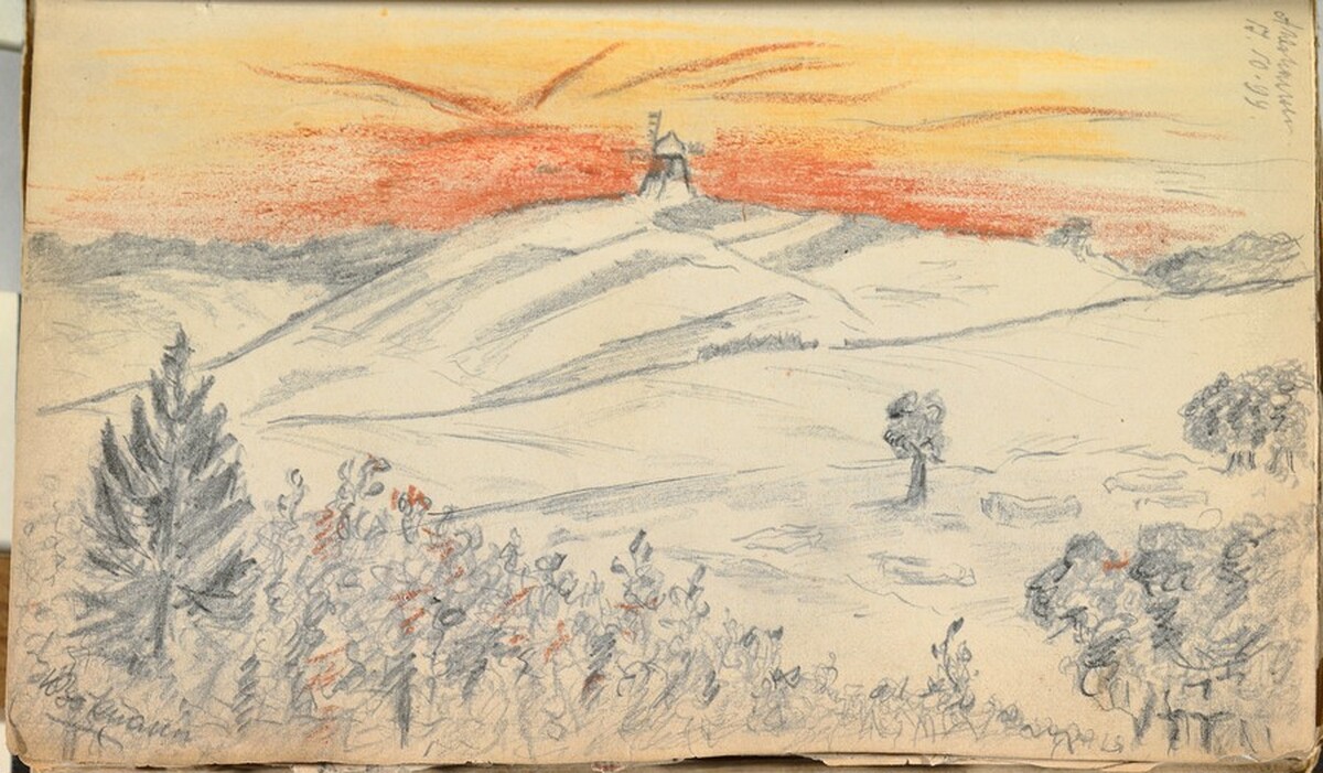Landscape with a Windmill by Max Beckmann