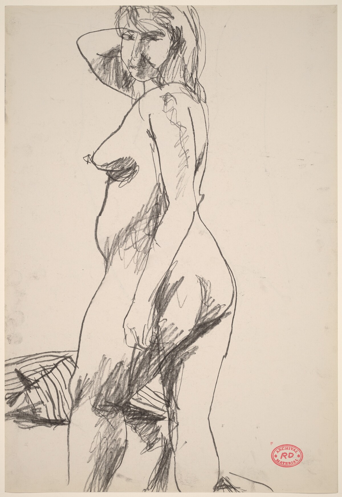 Untitled [standing female nude turning toward viewer] by Richard Diebenkorn