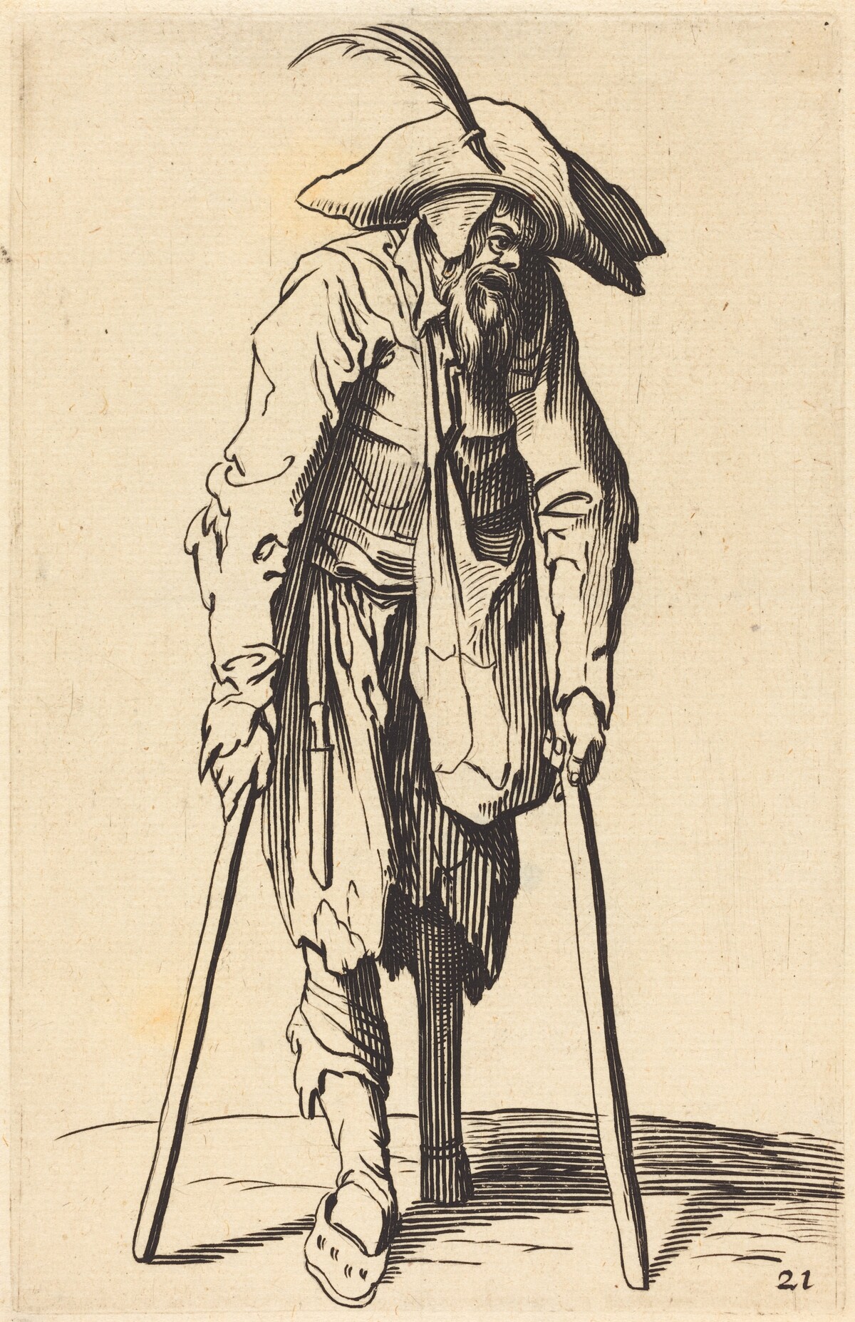 Beggar with Wooden Leg by after Jacques Callot