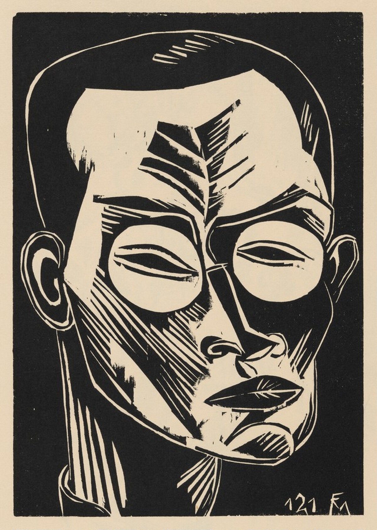 Selbstbildnis (Self-Portrait) from Deutsche Graphiker der Gegenwart (German Printmakers of Our Time) by Conrad Felixmüller