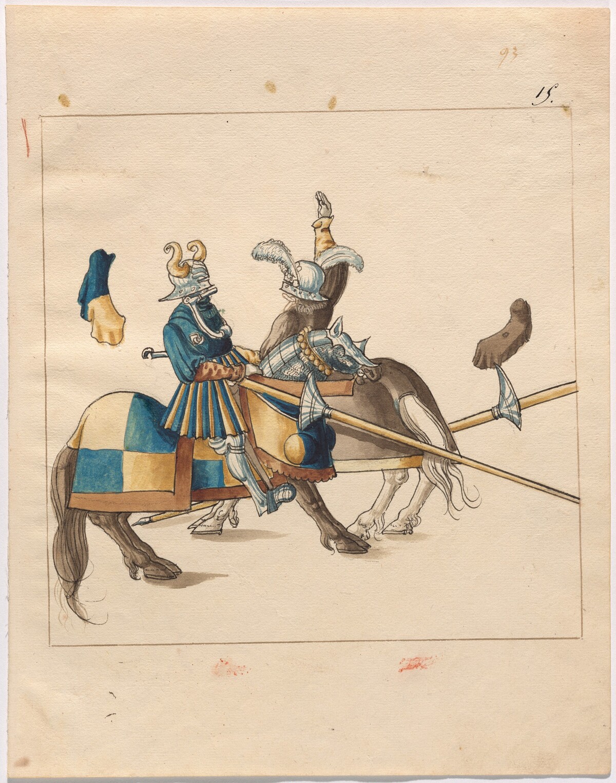 Mock Joust of War with Flying Shields and Without Bevors by German 16th Century