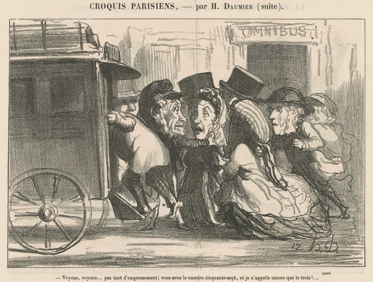 Voyons, voyons ... pas tant d'empressement ... by Honoré Daumier