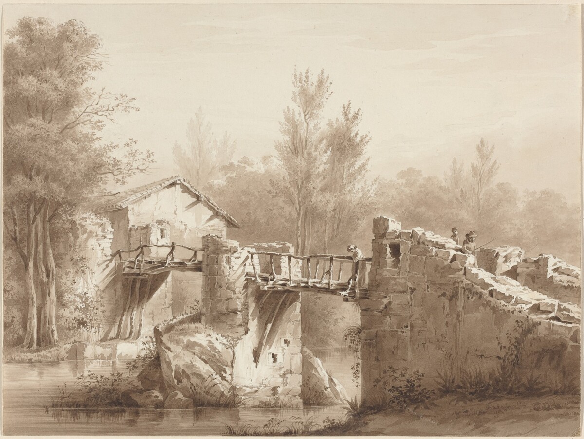 A Country Road across an Ancient Bridge by Jean-Jacques de Boissieu