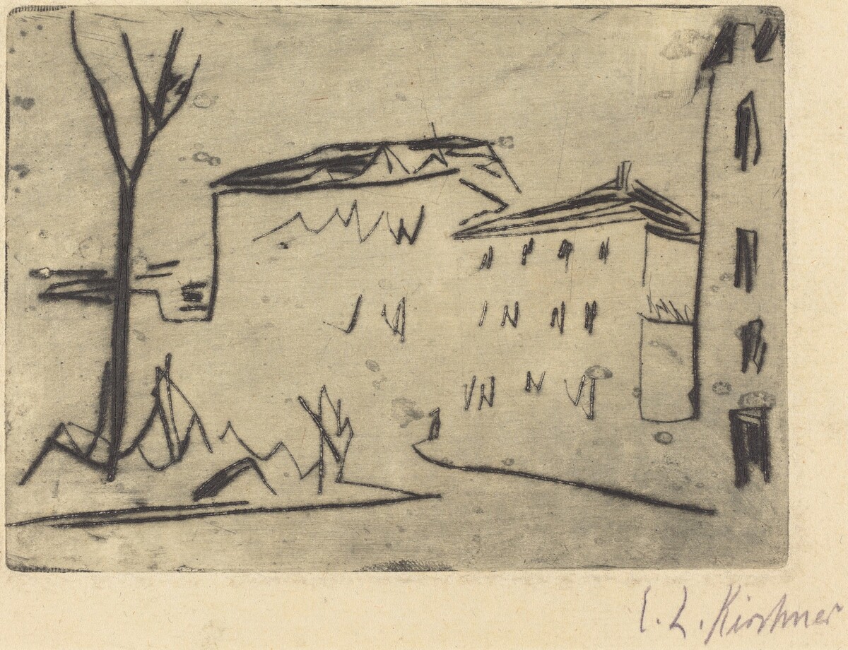 Street Corner in Dresden (Strassenecke Dresden) by Ernst Ludwig Kirchner