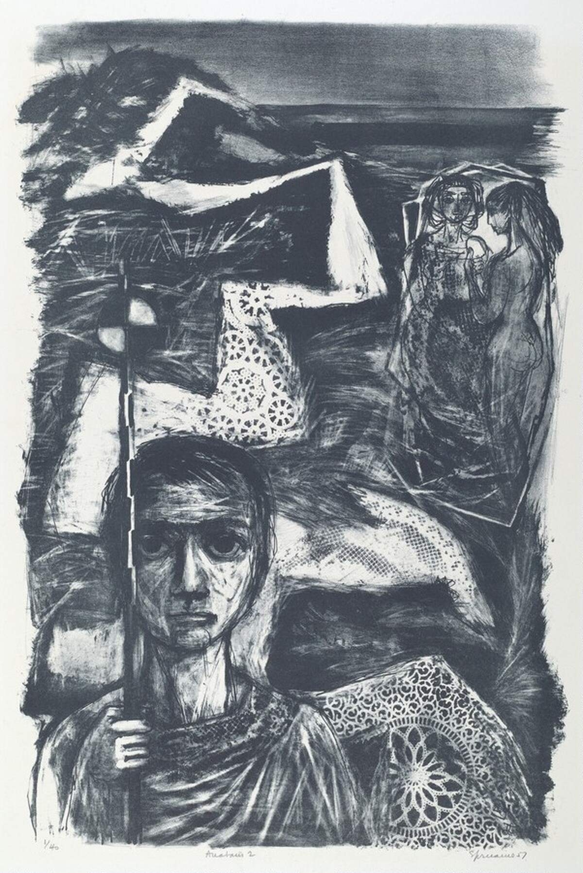 I Tread, You Tread, in a Land of High  Slopes, Clothed in Balm by Benton Murdoch Spruance