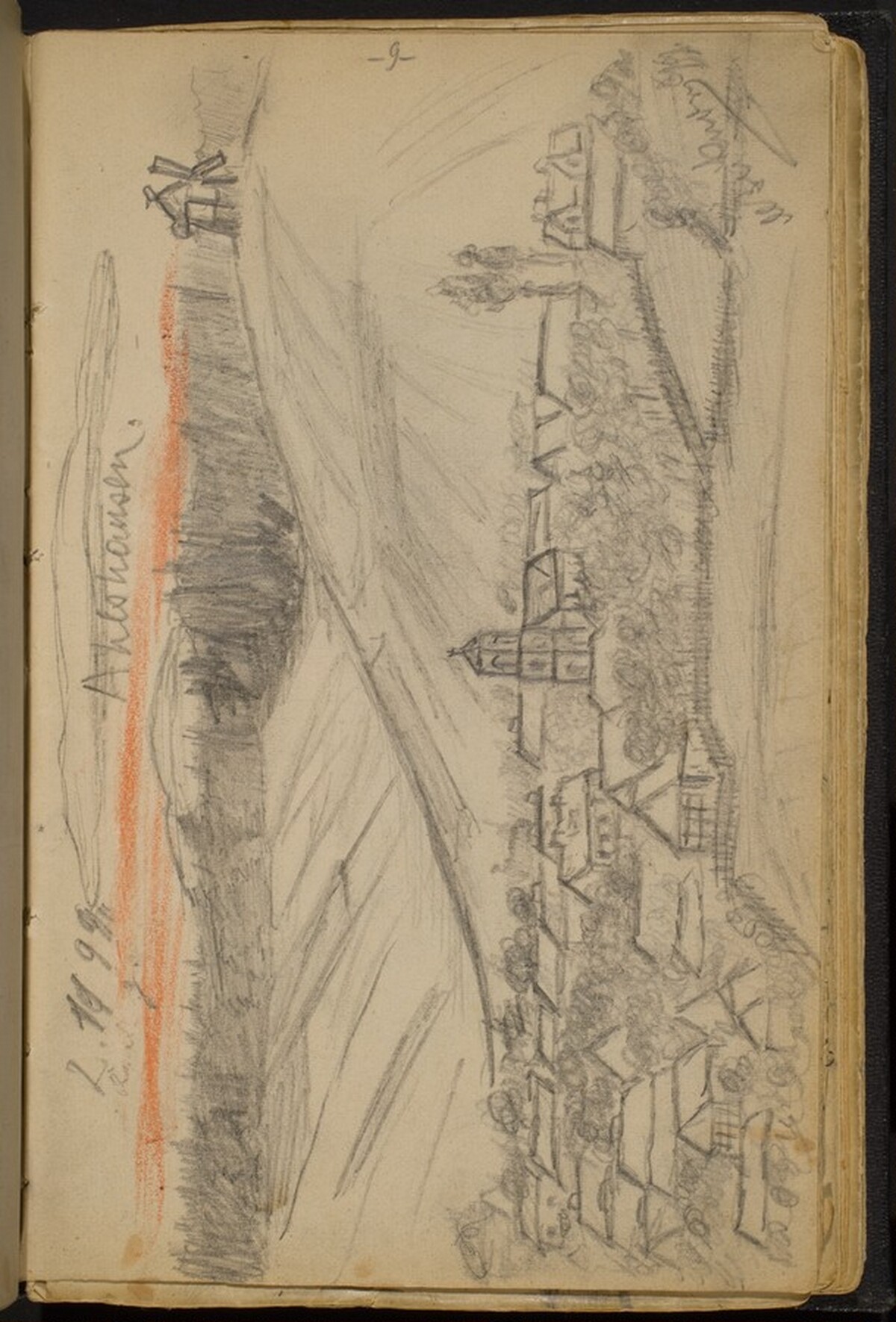 Landcape with a Town in a Valley by Max Beckmann
