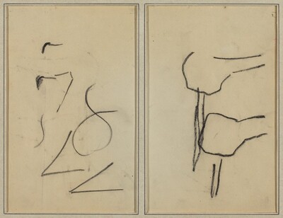 Scribbles; Two Shapes [verso]