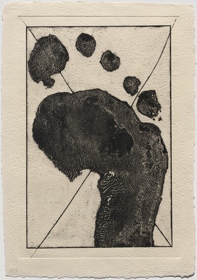 Half Foot Etching with Black Cross (State) [special proof]