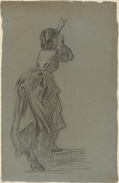 Young Woman Climbing a Step