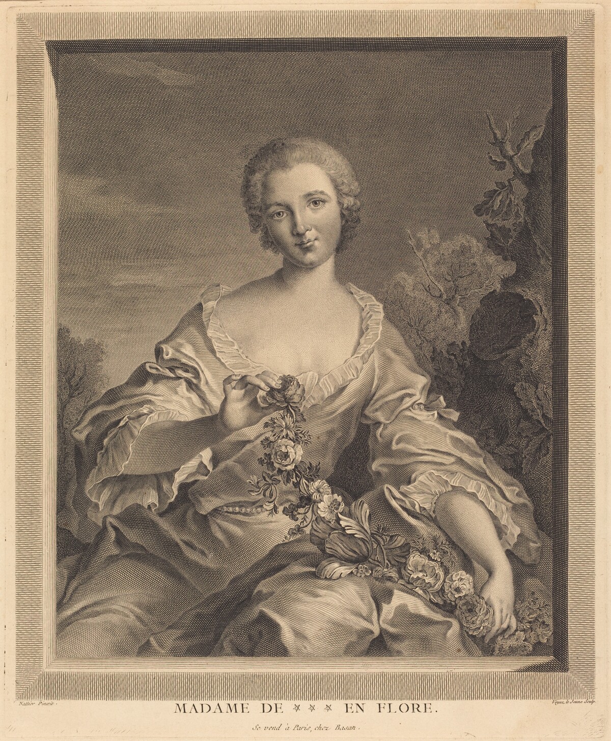 Mme. XXX en Flore by François Voyez after Jean-Marc Nattier