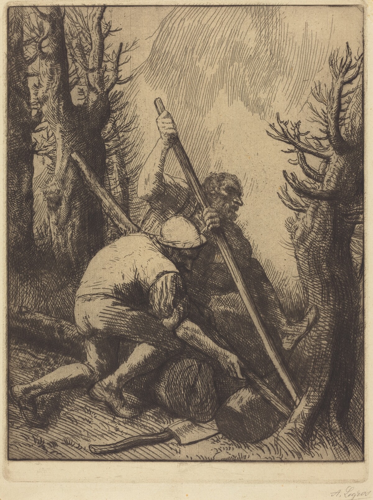 Woodcutters, 3rd plate (Les bucherons) by Alphonse Legros