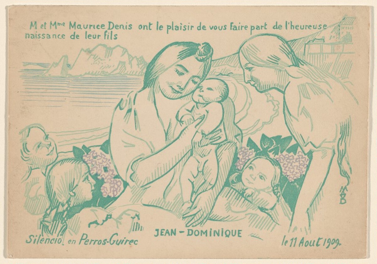 Birth Announcement for Jean-Dominique Denis by Maurice Denis