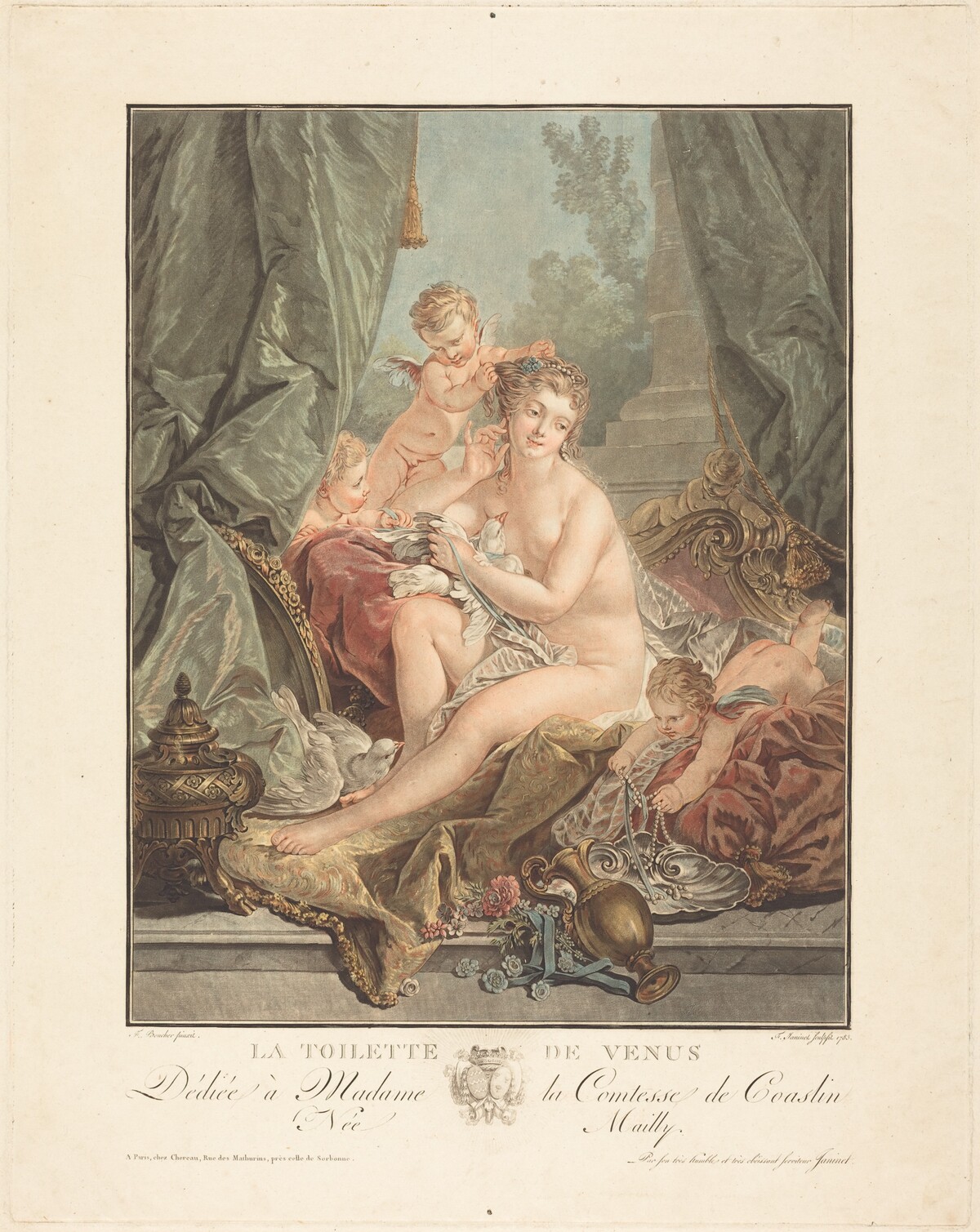 La toilette de Venus by Jean-François Janinet after François Boucher