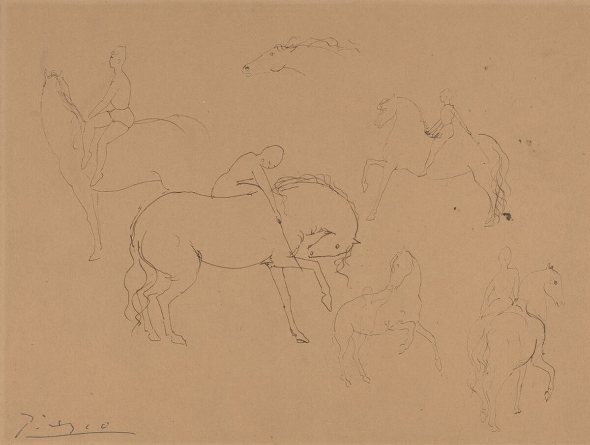 Six Circus Horses with Riders by Pablo Picasso