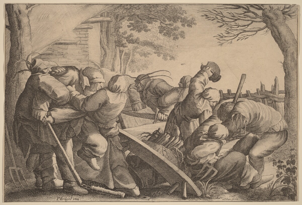 Peasant Brawl by Wenceslaus Hollar after Johann Liss?