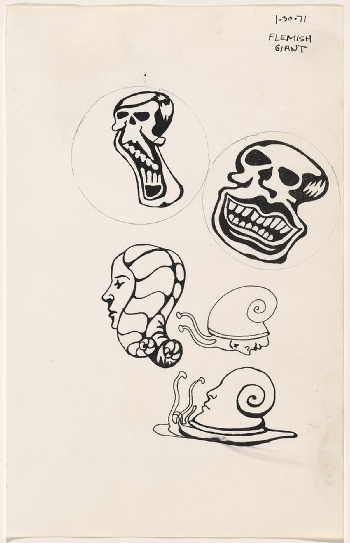 Untitled 1-30-71 [study for "tattoo" book] by James McCracken Jr.