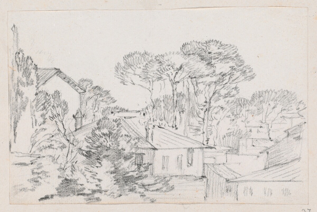 Rooftops and Umbrella Pines by Joseph-Marie Vien