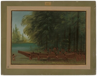 Launching a Canoe - Nayas Indians
