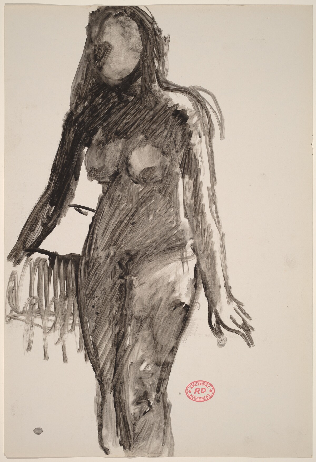 Untitled [female nude backlit from right] by Richard Diebenkorn