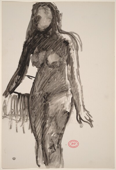 Untitled [female nude backlit from right]