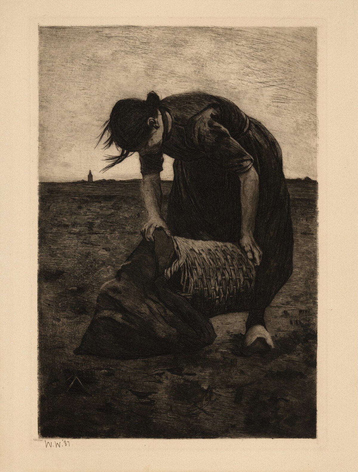 Woman with the Basket or Potato Harvester by Willem Arnold Witsen