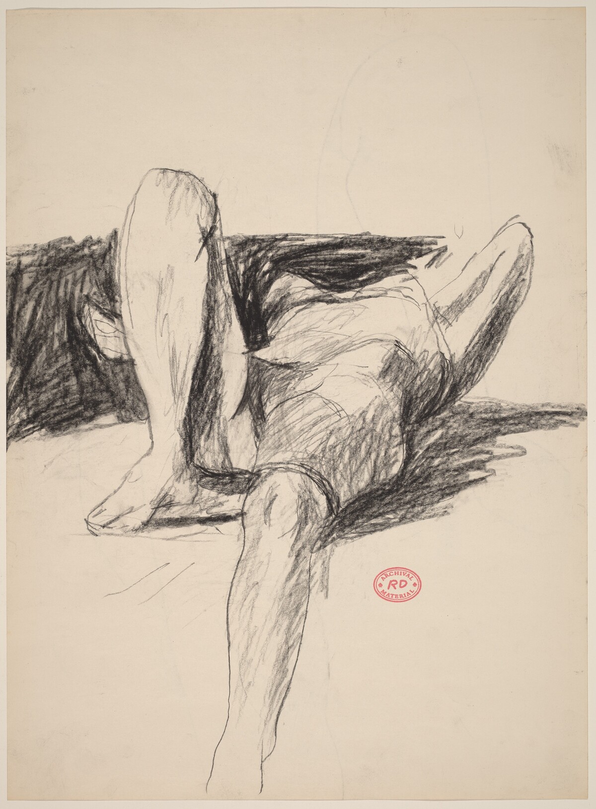 Untitled [reclining nude seen in deep perspective] [recto] by Richard Diebenkorn
