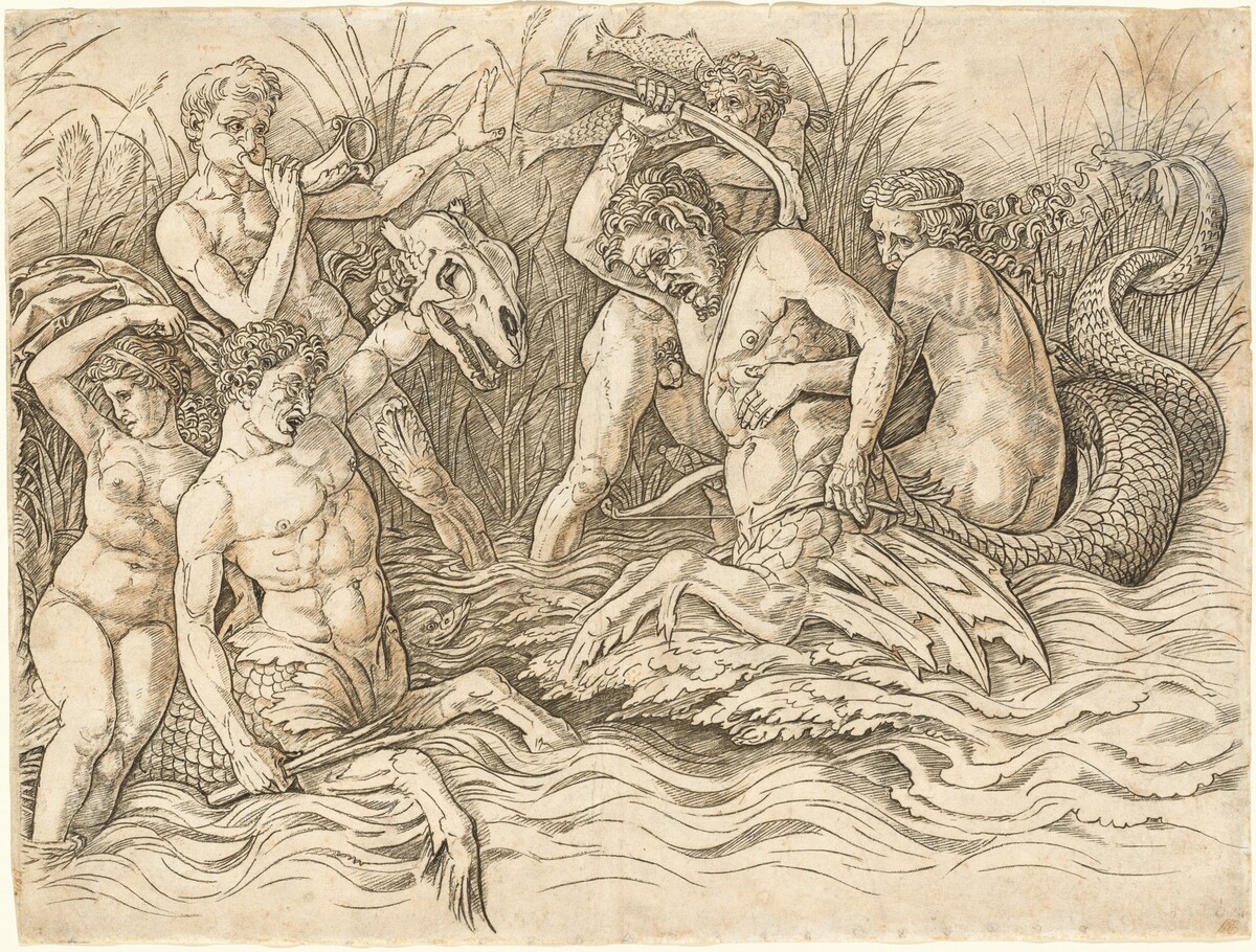 Battle of the Sea Gods [right half] by Andrea Mantegna