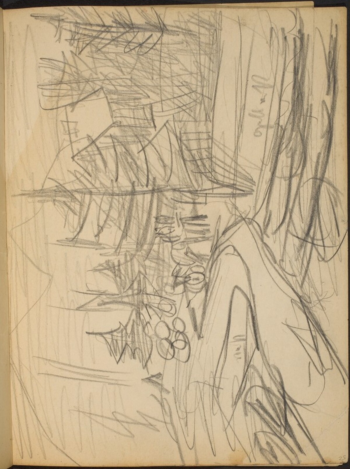 Bauern im Feld (Path in the Bavarian Mountains) [p. 25] by Max Beckmann
