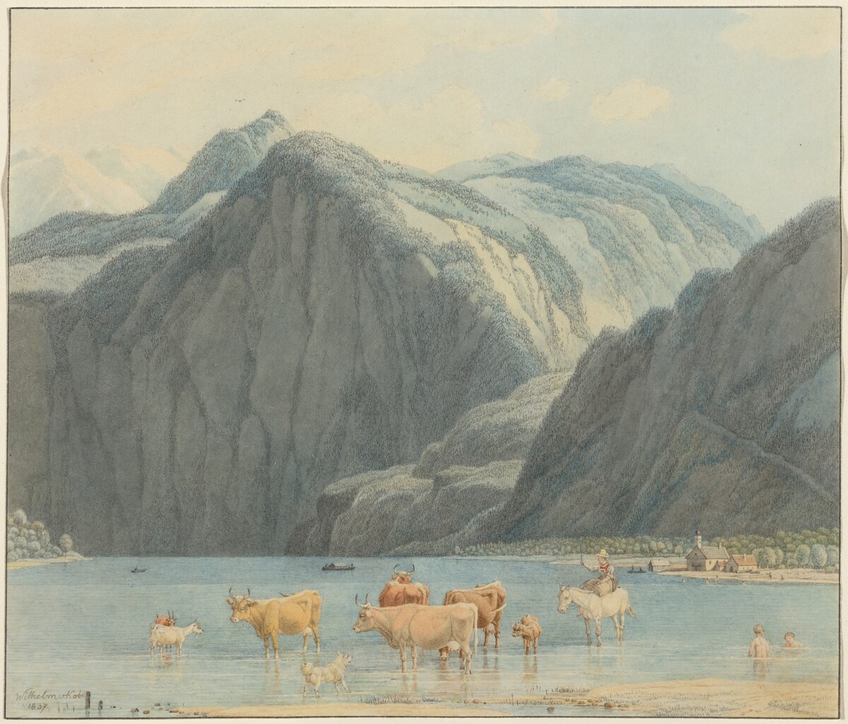 Königsee with the Cliffs of St. Bartholomëe by Wilhelm von Kobell
